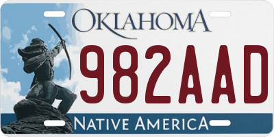 OK license plate 982AAD