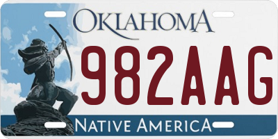 OK license plate 982AAG