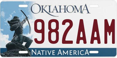 OK license plate 982AAM