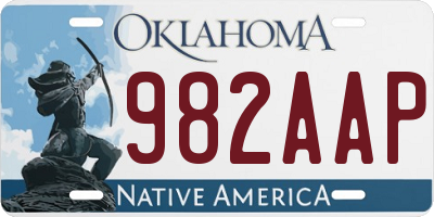 OK license plate 982AAP