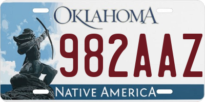 OK license plate 982AAZ