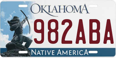 OK license plate 982ABA