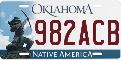 OK license plate 982ACB