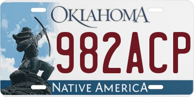 OK license plate 982ACP