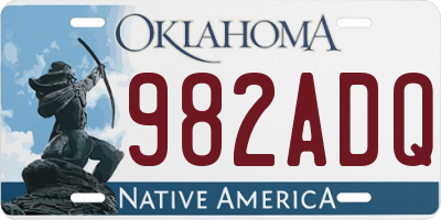 OK license plate 982ADQ