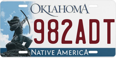 OK license plate 982ADT