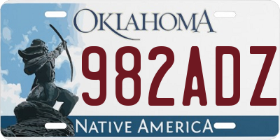 OK license plate 982ADZ