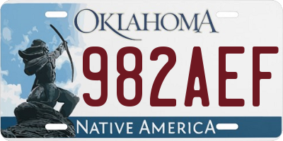 OK license plate 982AEF