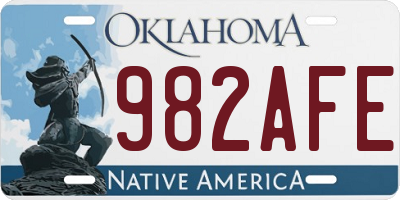 OK license plate 982AFE