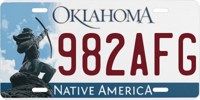 OK license plate 982AFG