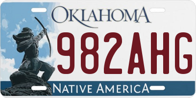OK license plate 982AHG