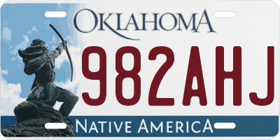 OK license plate 982AHJ