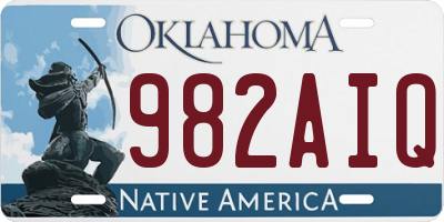 OK license plate 982AIQ