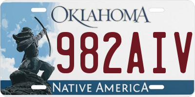 OK license plate 982AIV