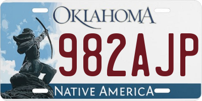 OK license plate 982AJP