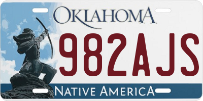 OK license plate 982AJS