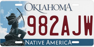 OK license plate 982AJW
