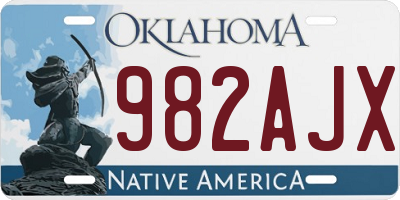 OK license plate 982AJX