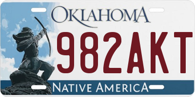 OK license plate 982AKT