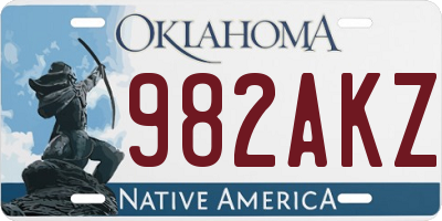 OK license plate 982AKZ