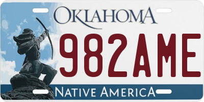 OK license plate 982AME