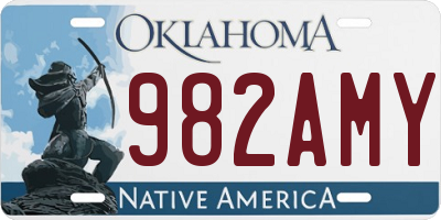 OK license plate 982AMY