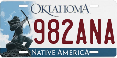 OK license plate 982ANA