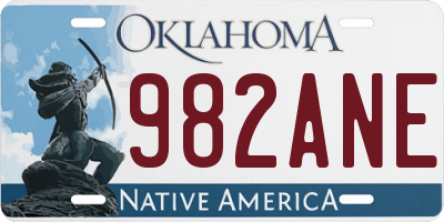 OK license plate 982ANE