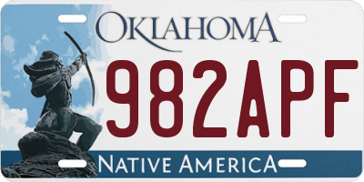 OK license plate 982APF