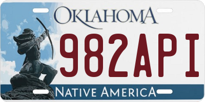 OK license plate 982API