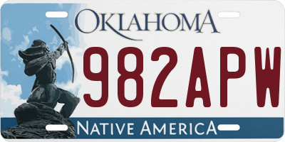 OK license plate 982APW