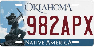 OK license plate 982APX