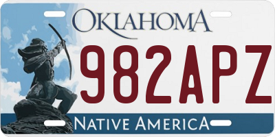 OK license plate 982APZ