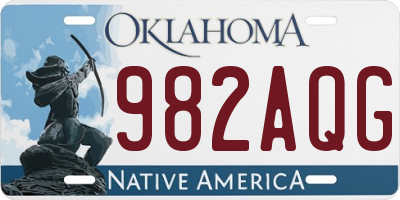 OK license plate 982AQG