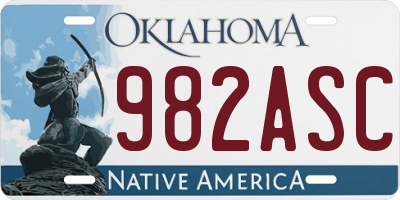 OK license plate 982ASC