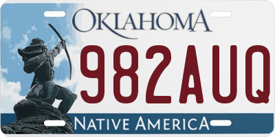 OK license plate 982AUQ