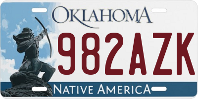 OK license plate 982AZK