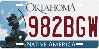 OK license plate 982BGW