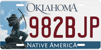 OK license plate 982BJP