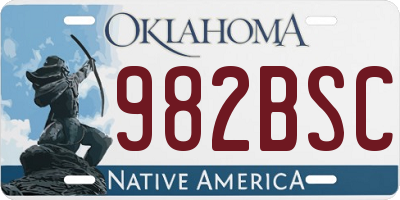 OK license plate 982BSC