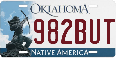 OK license plate 982BUT