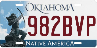 OK license plate 982BVP