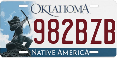 OK license plate 982BZB