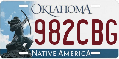 OK license plate 982CBG