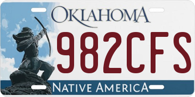 OK license plate 982CFS
