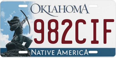 OK license plate 982CIF