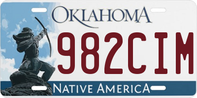 OK license plate 982CIM