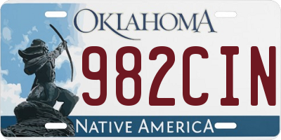 OK license plate 982CIN