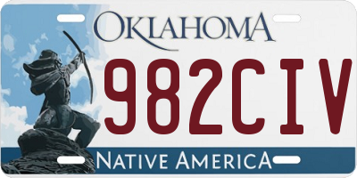 OK license plate 982CIV