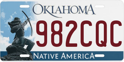 OK license plate 982CQC